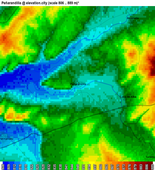 Peñarandilla elevation map