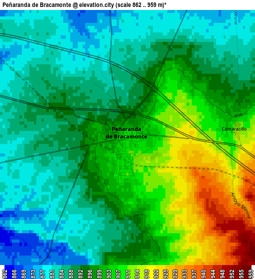 Peñaranda de Bracamonte elevation map