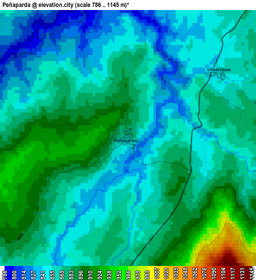 Peñaparda elevation map