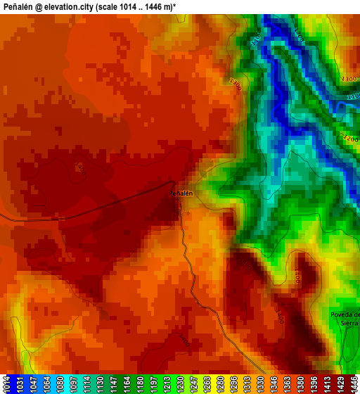 Peñalén elevation map