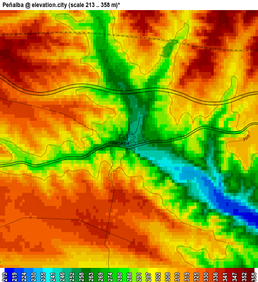 Peñalba elevation map