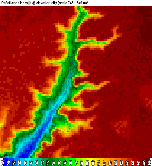 Peñaflor de Hornija elevation map