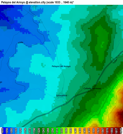 Pelayos del Arroyo elevation map