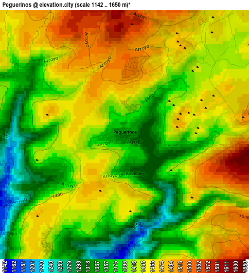 Peguerinos elevation map