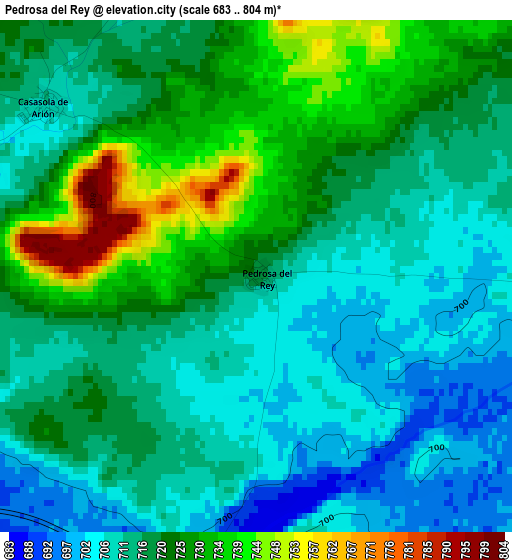 Pedrosa del Rey elevation map