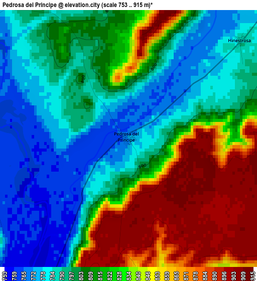 Pedrosa del Príncipe elevation map