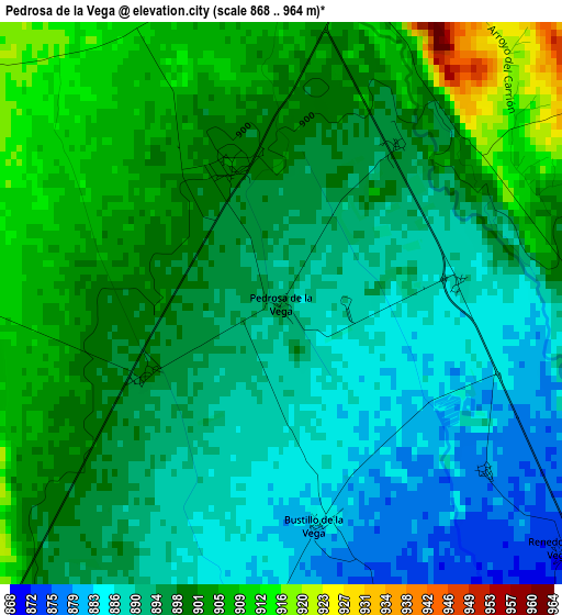 Pedrosa de la Vega elevation map