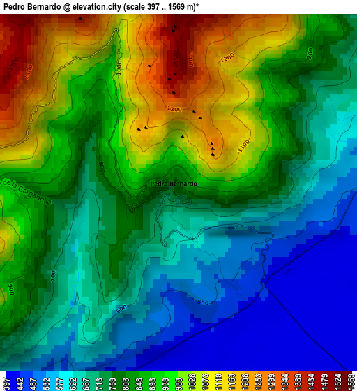 Pedro Bernardo elevation map