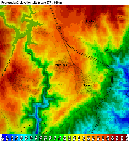 Pedrezuela elevation map