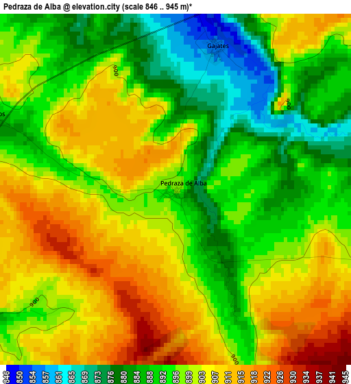 Pedraza de Alba elevation map