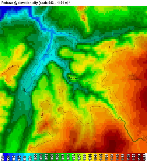 Pedraza elevation map