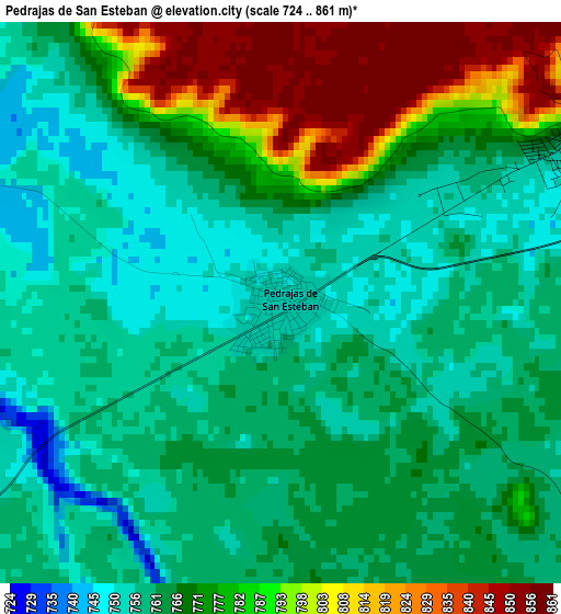 Pedrajas de San Esteban elevation map