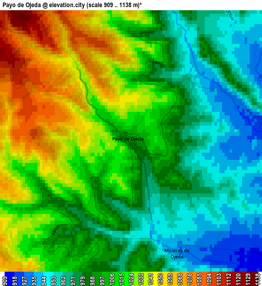 Payo de Ojeda elevation map