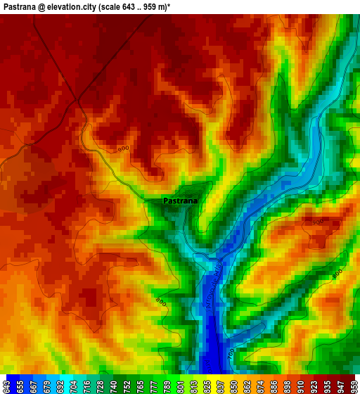 Pastrana elevation map