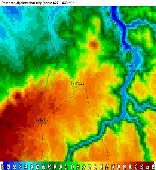 Pastores elevation map