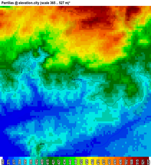 Parrillas elevation map