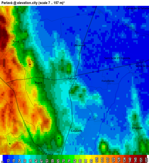 Parlavà elevation map