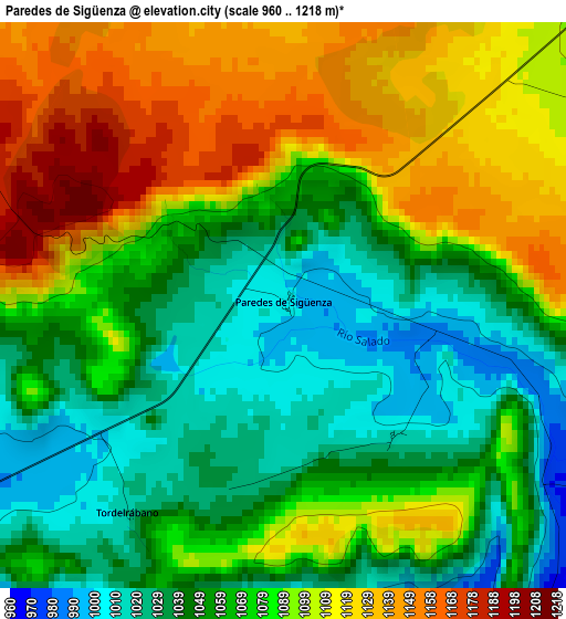 Paredes de Sigüenza elevation map