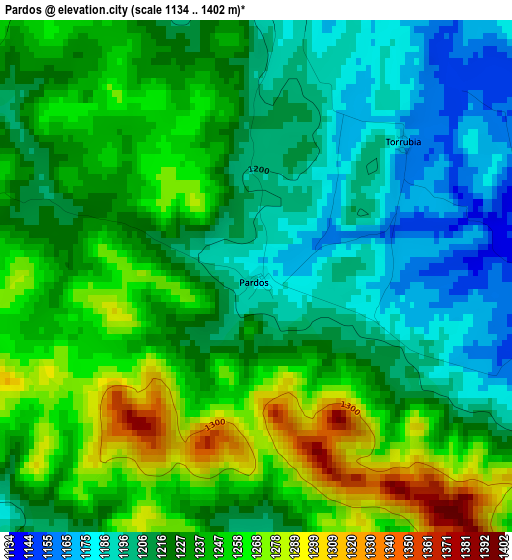 Pardos elevation map