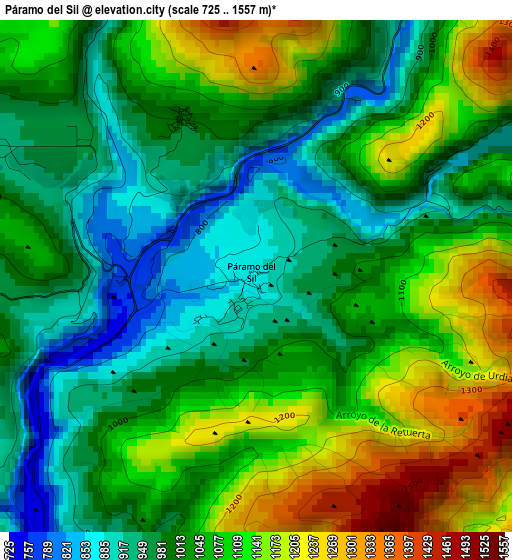 Páramo del Sil elevation map