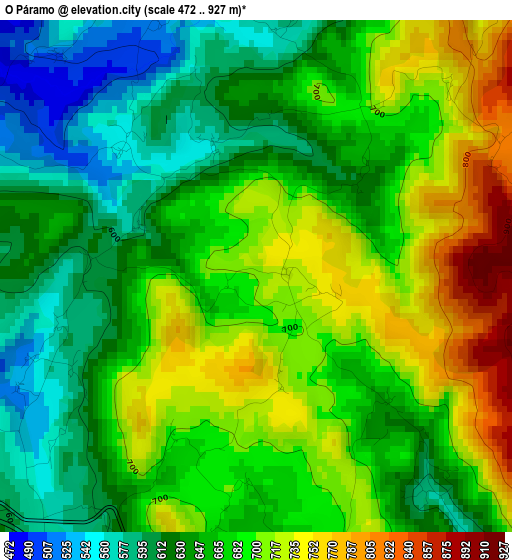 O Páramo elevation map