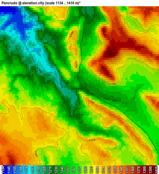 Pancrudo elevation map