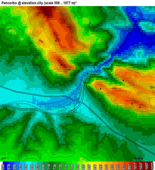 Pancorbo elevation map