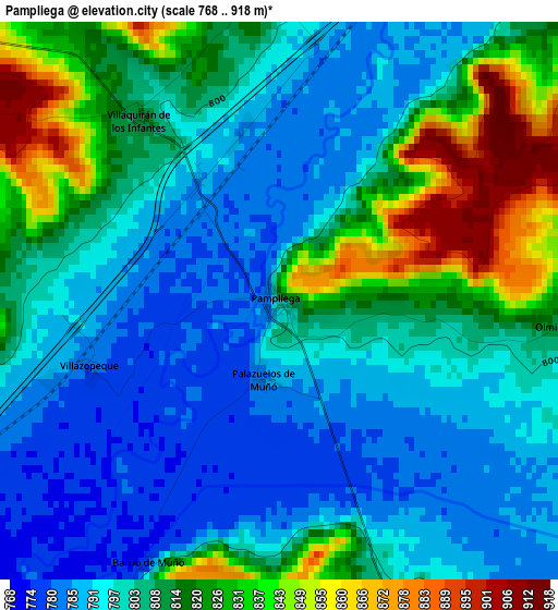 Pampliega elevation map