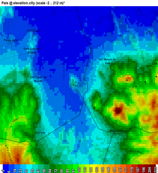 Pals elevation map