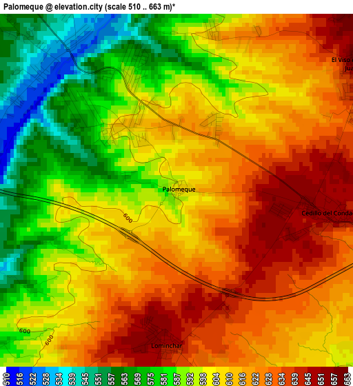 Palomeque elevation map