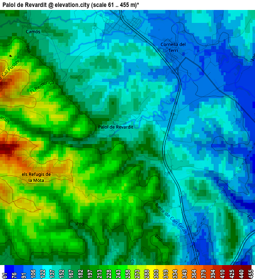 Palol de Revardit elevation map