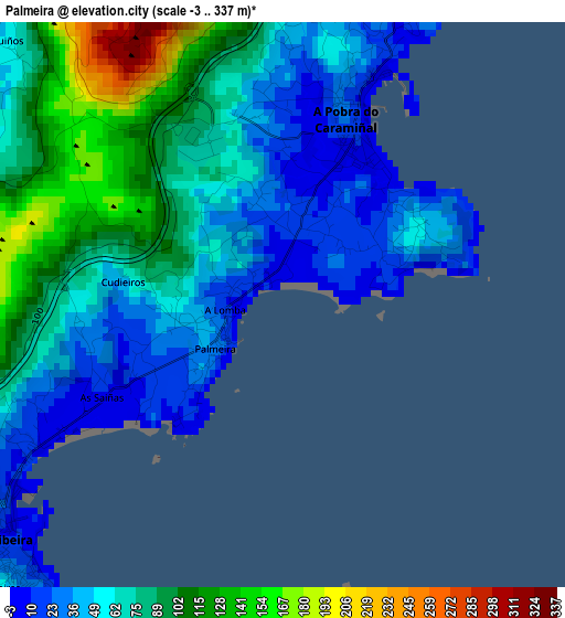 Palmeira elevation map