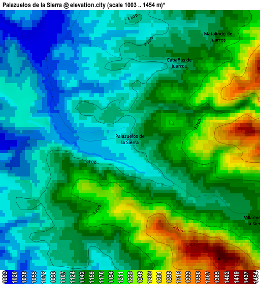 Palazuelos de la Sierra elevation map