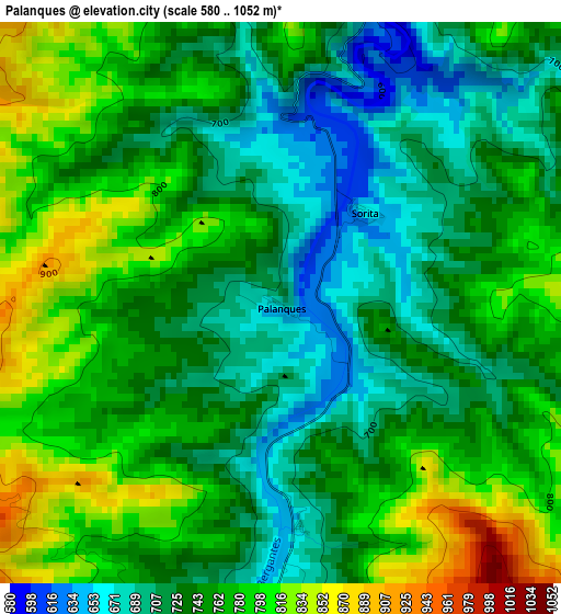 Palanques elevation map