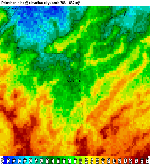 Palaciosrubios elevation map