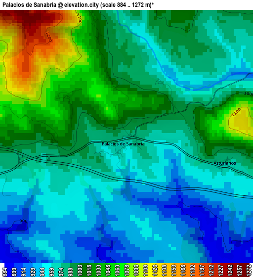 Palacios de Sanabria elevation map