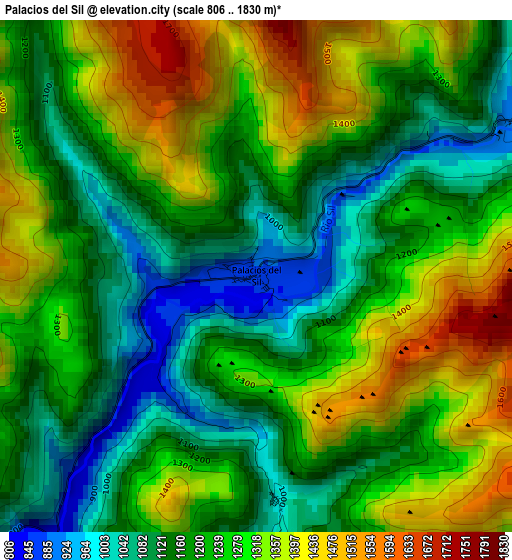 Palacios del Sil elevation map