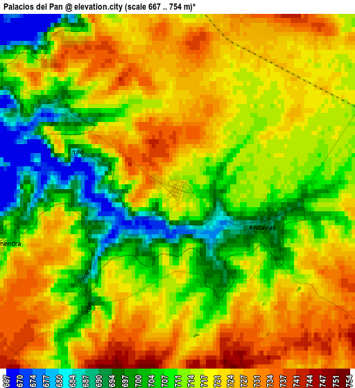 Palacios del Pan elevation map