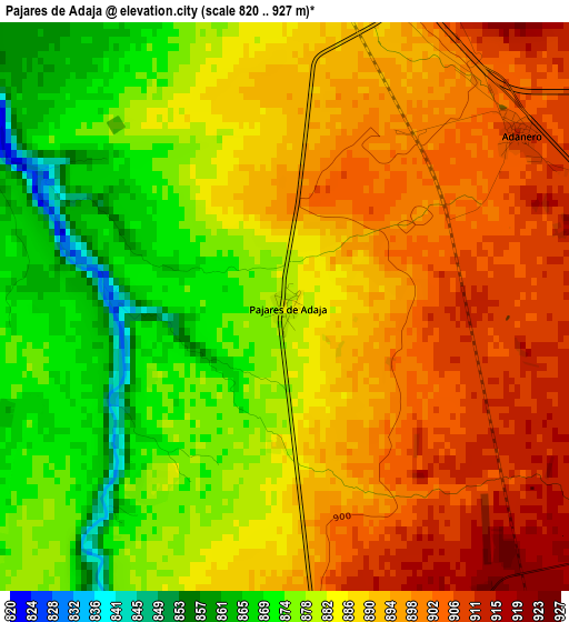 Pajares de Adaja elevation map