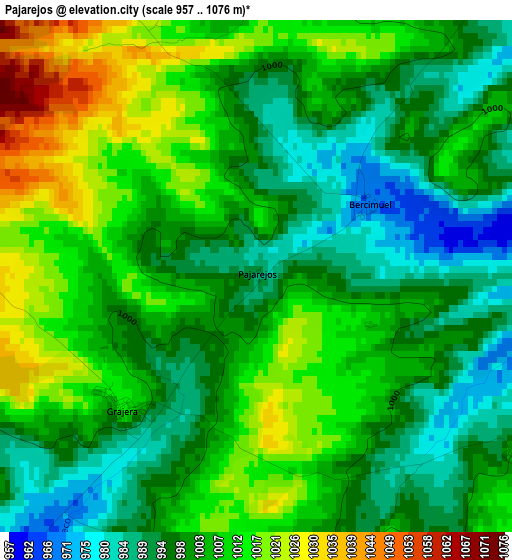 Pajarejos elevation map