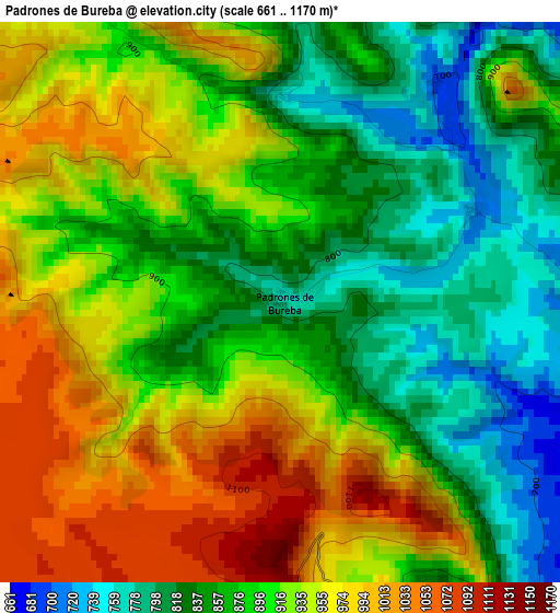 Padrones de Bureba elevation map