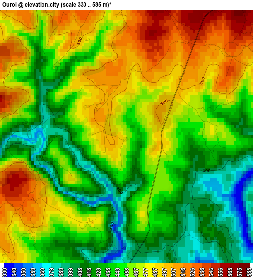 Ourol elevation map