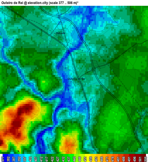 Outeiro de Rei elevation map