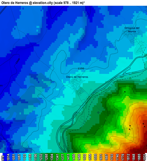 Otero de Herreros elevation map