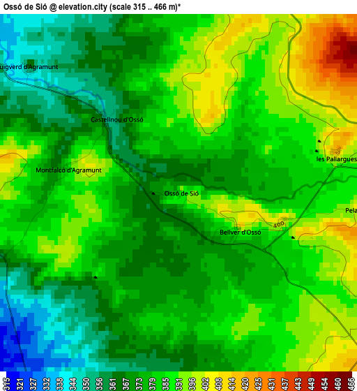 Ossó de Sió elevation map