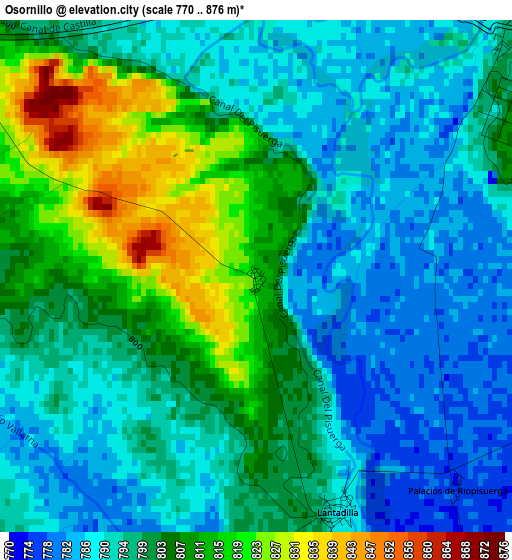 Osornillo elevation map