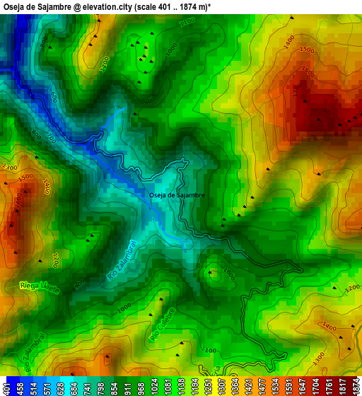 Oseja de Sajambre elevation map