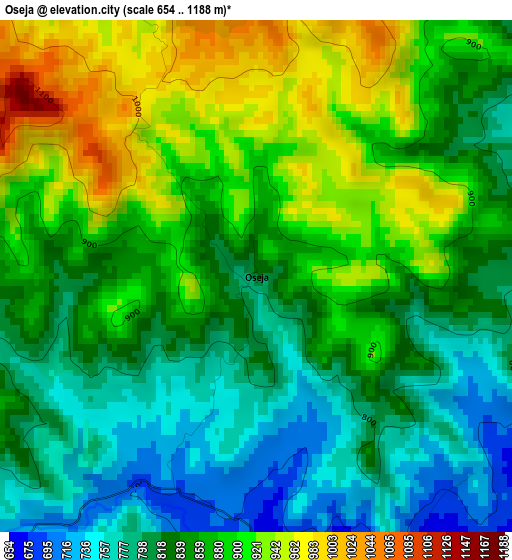 Oseja elevation map