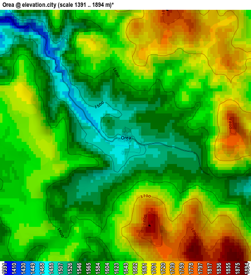 Orea elevation map