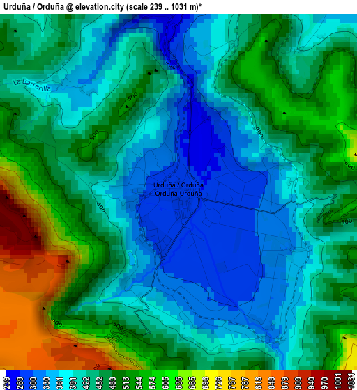 Urduña / Orduña elevation map
